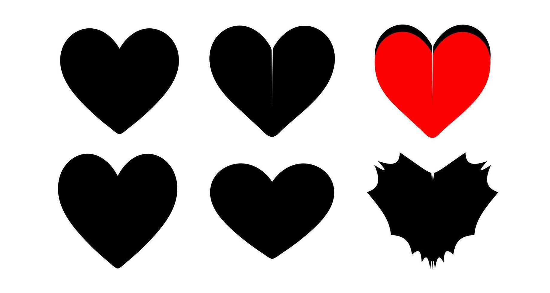 Heart icons set heart shape vector