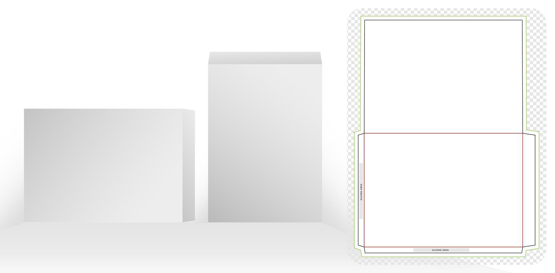 envelope office supply packaging die cut templates design isolated white backgrounds for your message, packaging branding, products compartments unique designs, minimalist conceptual holder stationary vector