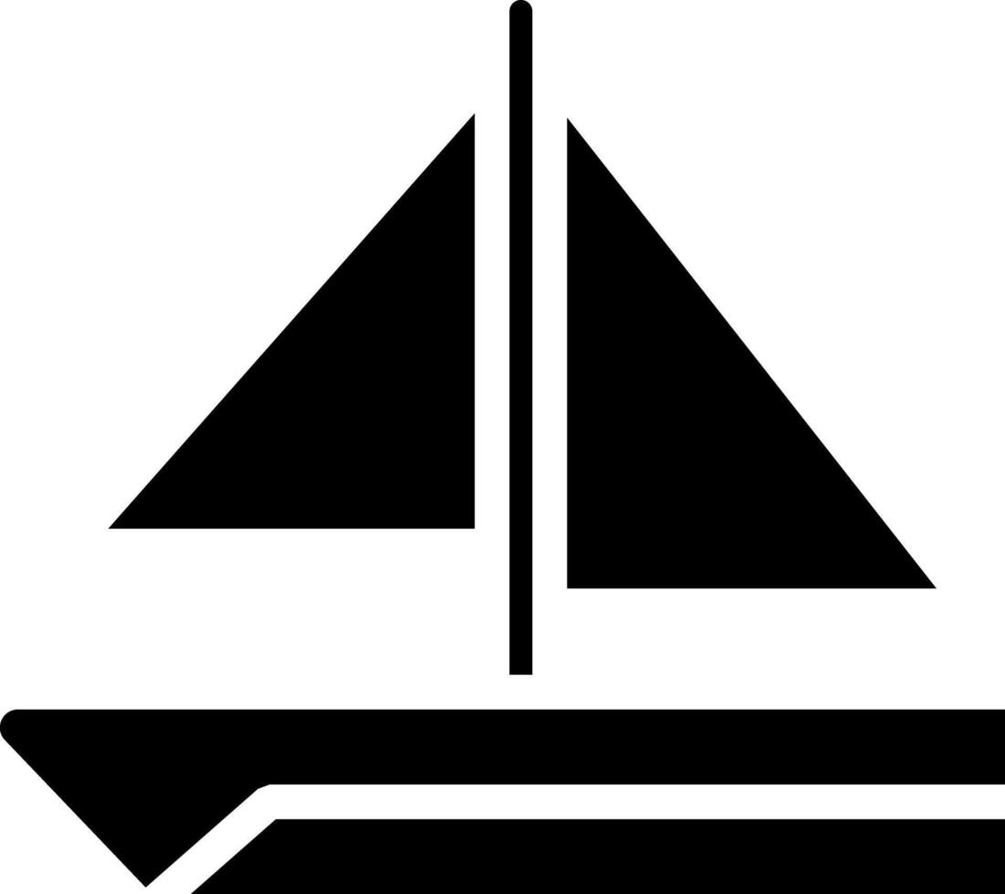 Minimalistic Black and White Sailboat Icon on a White Background vector
