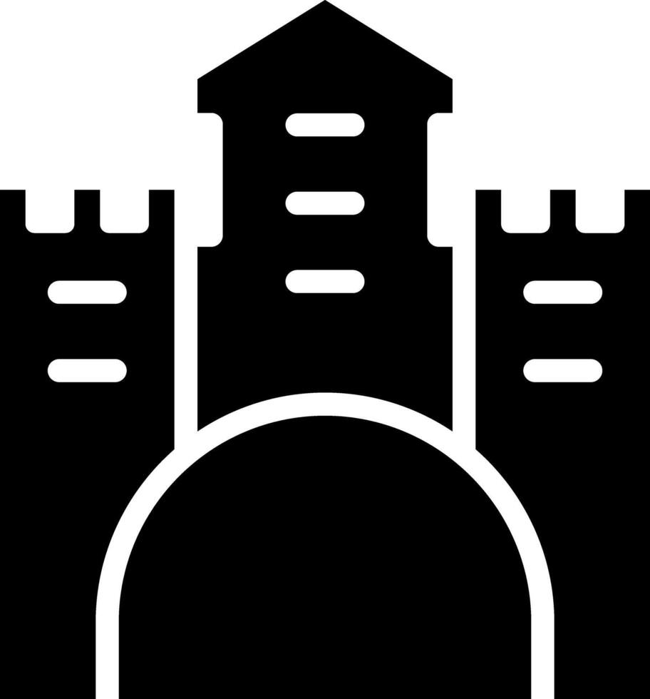 Black Silhouette Of A Medieval Castle On A White Background vector