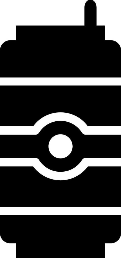 Black Silhouette of a Battery Icon Depicting Storage and Power Concepts vector