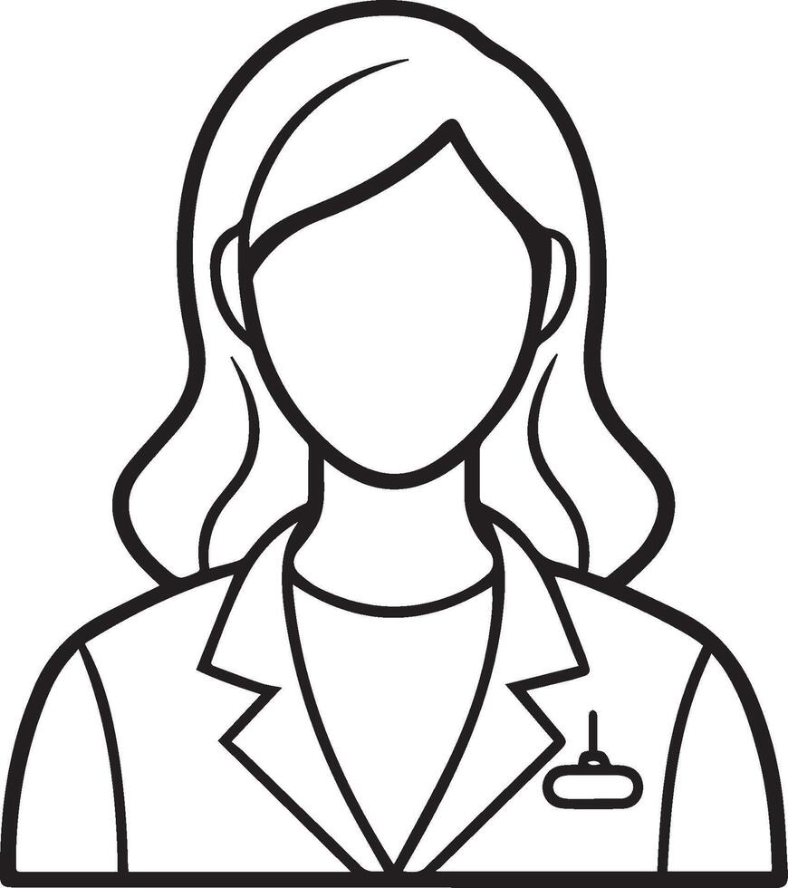 Businesswoman line icon on background for graphic and web design. vector