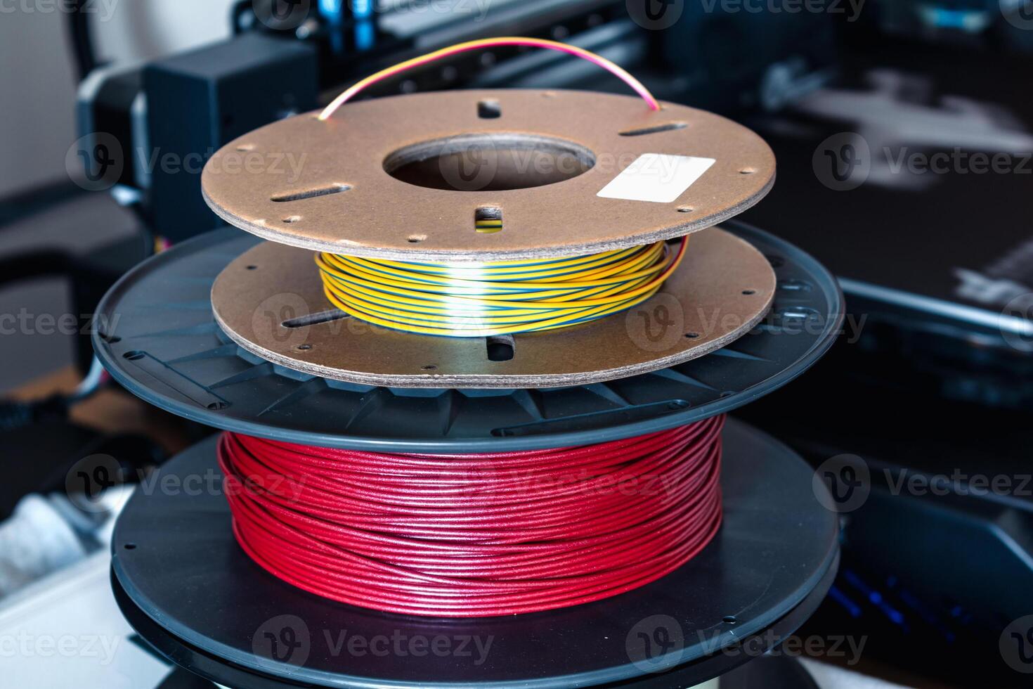 Spool of pla filament for printing 3d printer, modern photo