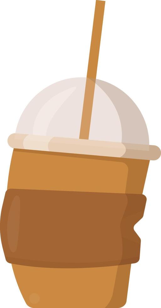 Plastic Cup with Straw vector