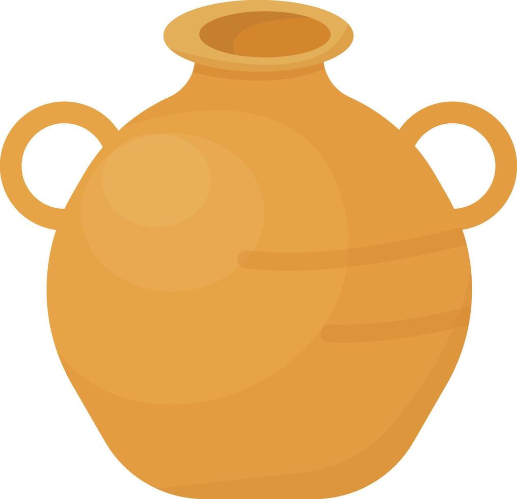 Clay Pot with Two Handles vector