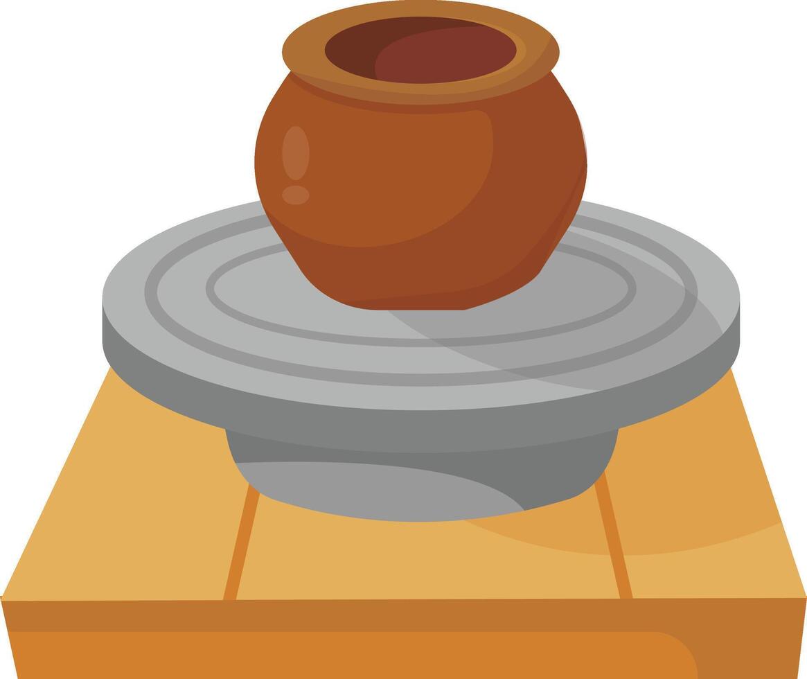Small Clay Pot on Wheel vector