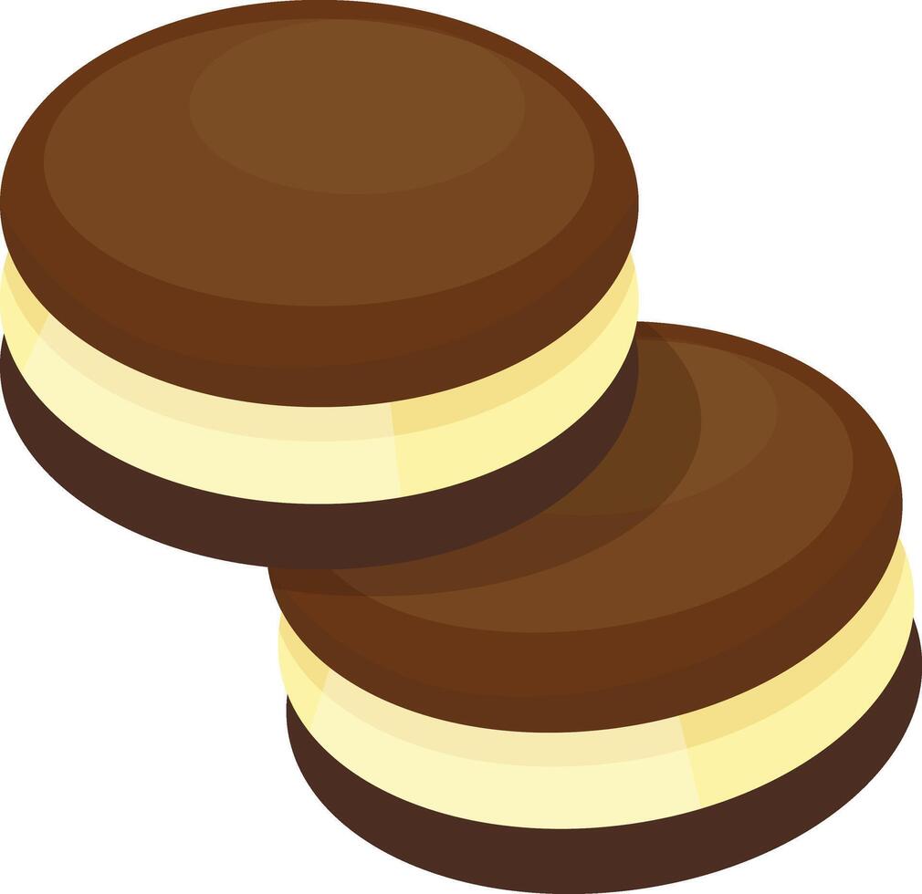 Dark Chocolate Cream Cookie vector