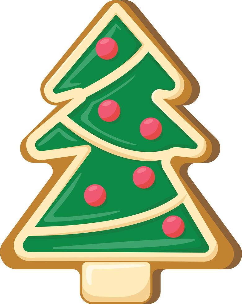 Green Christmas Tree Cookie vector
