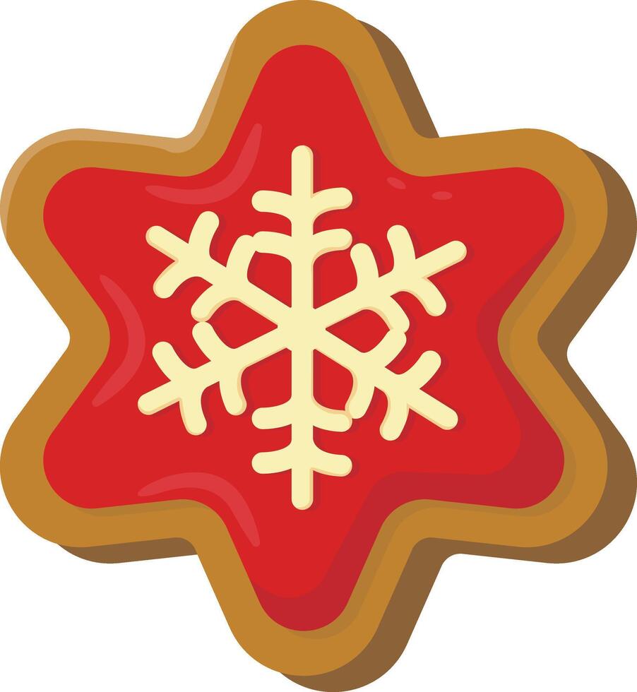 Red Snowflake Mitten Cookie vector