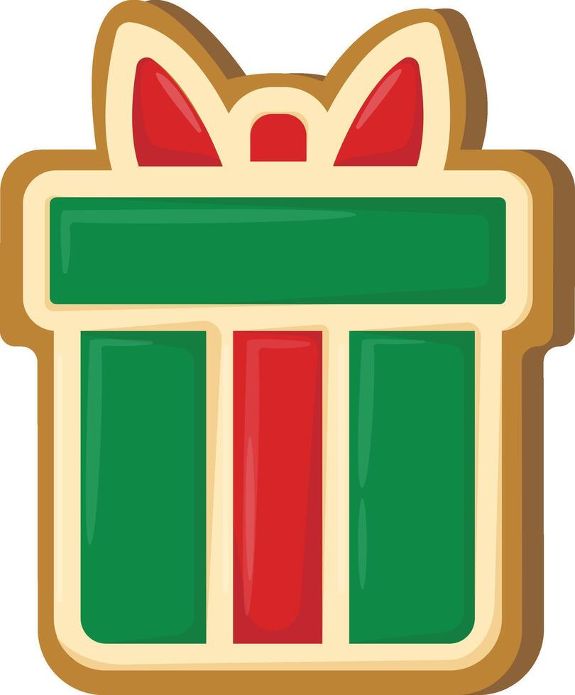 Green Gift Box Cookie vector