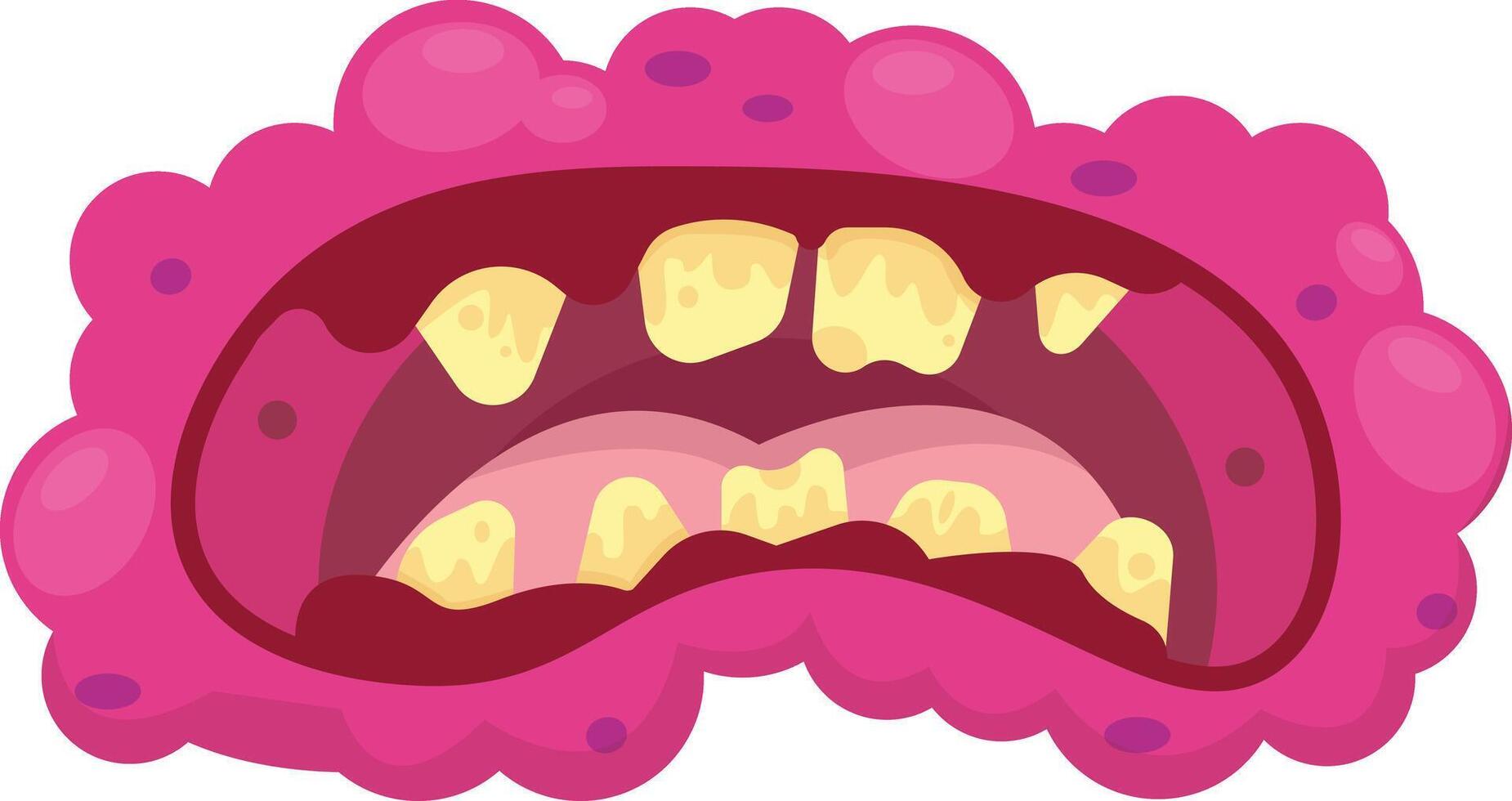 Slime Covered Creepy Teeth vector