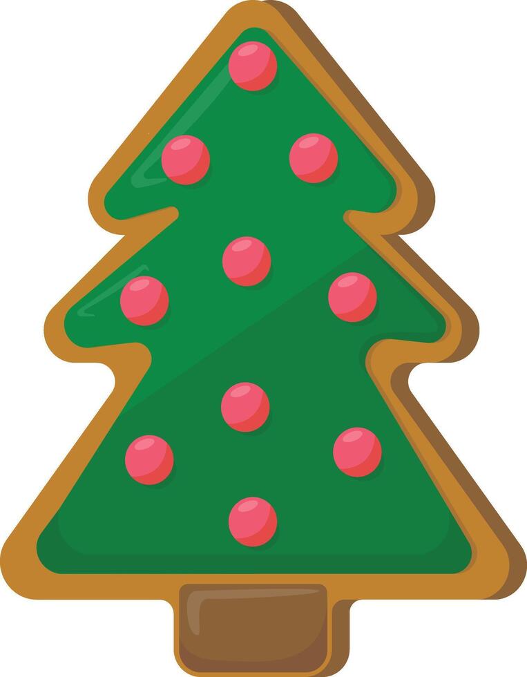 Decorated Christmas Tree Cookie vector