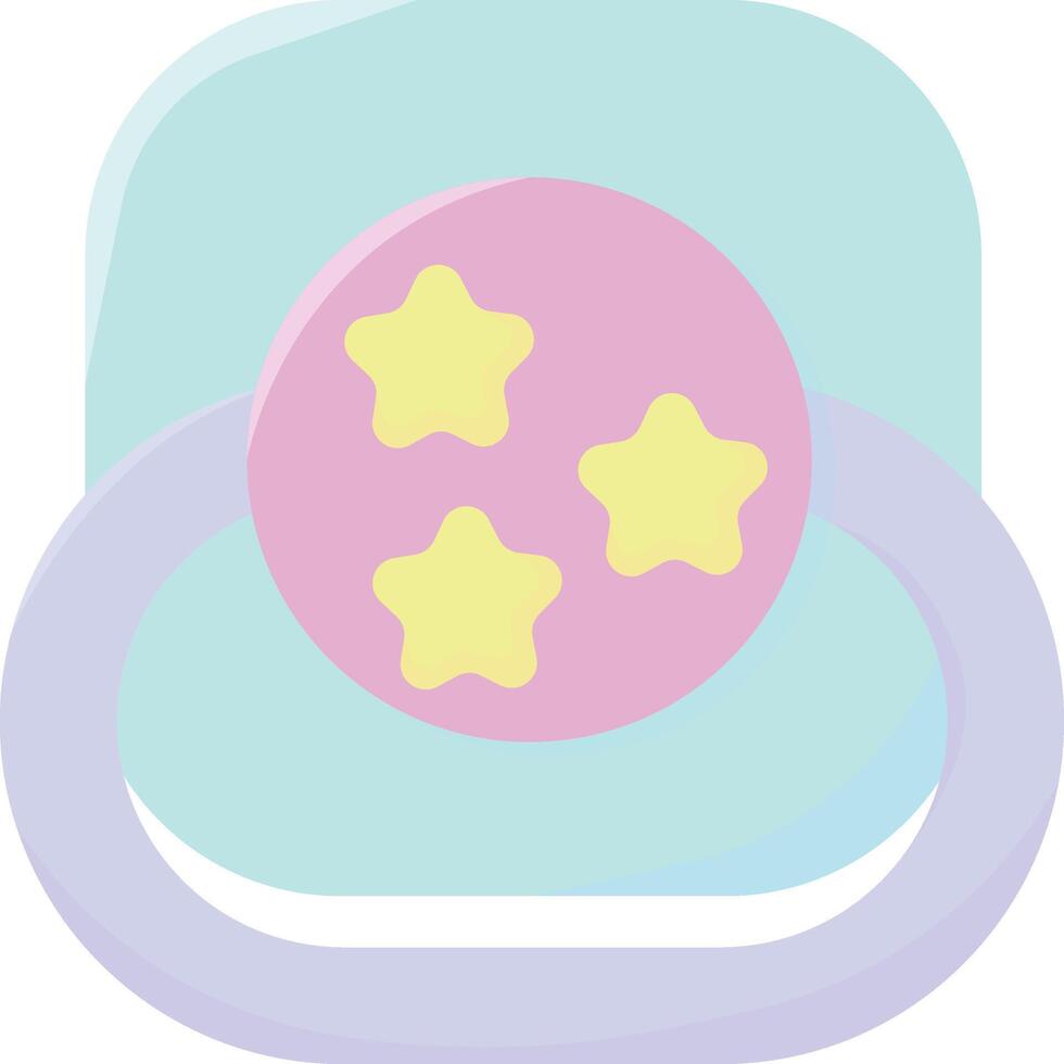 Three Star Square Baby Pacifier vector