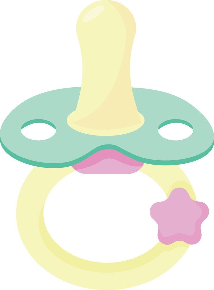Playful Green and Yellow Pacifier vector
