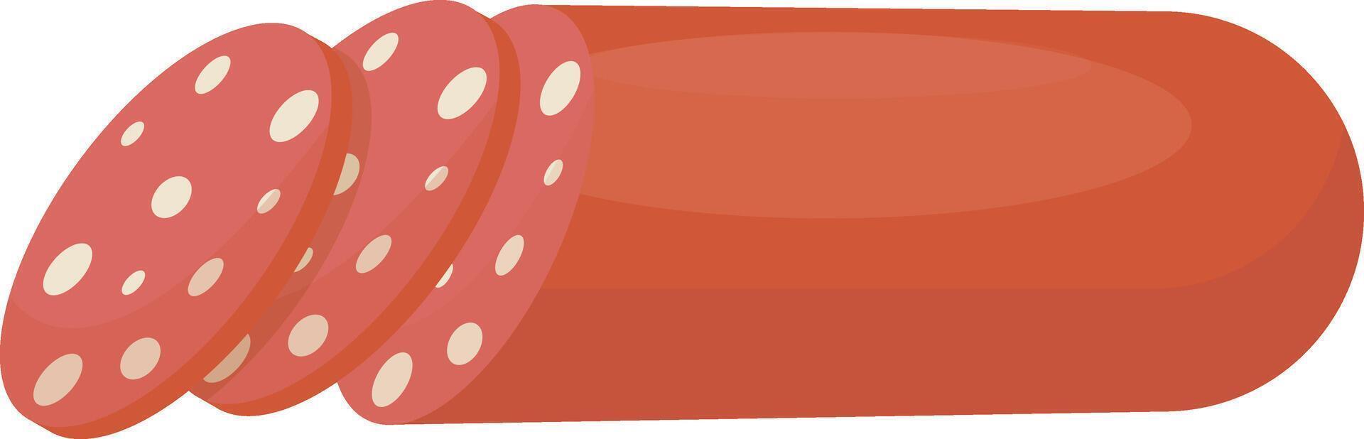 Red Sliced Sausage vector