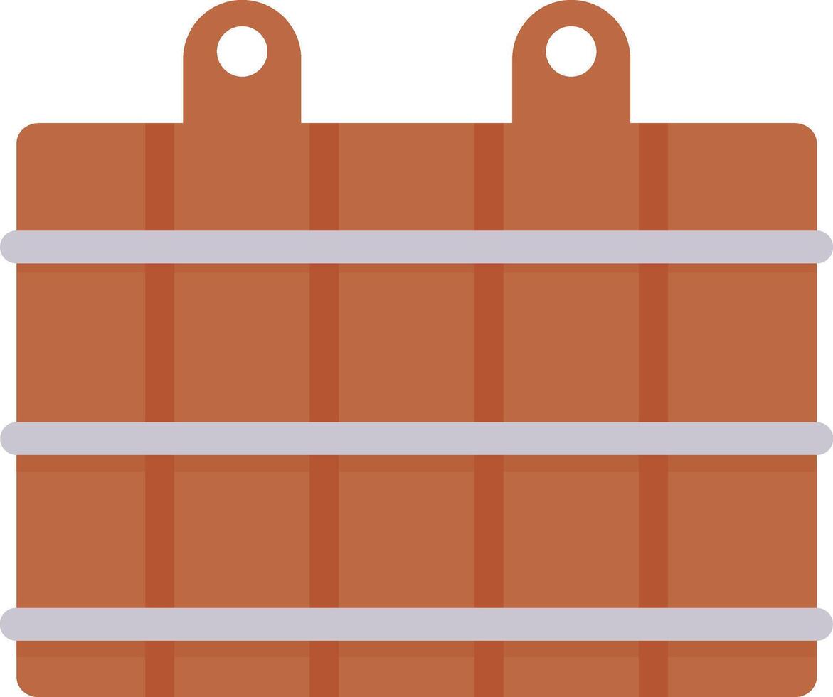 Wooden Dark Brown Bucket vector