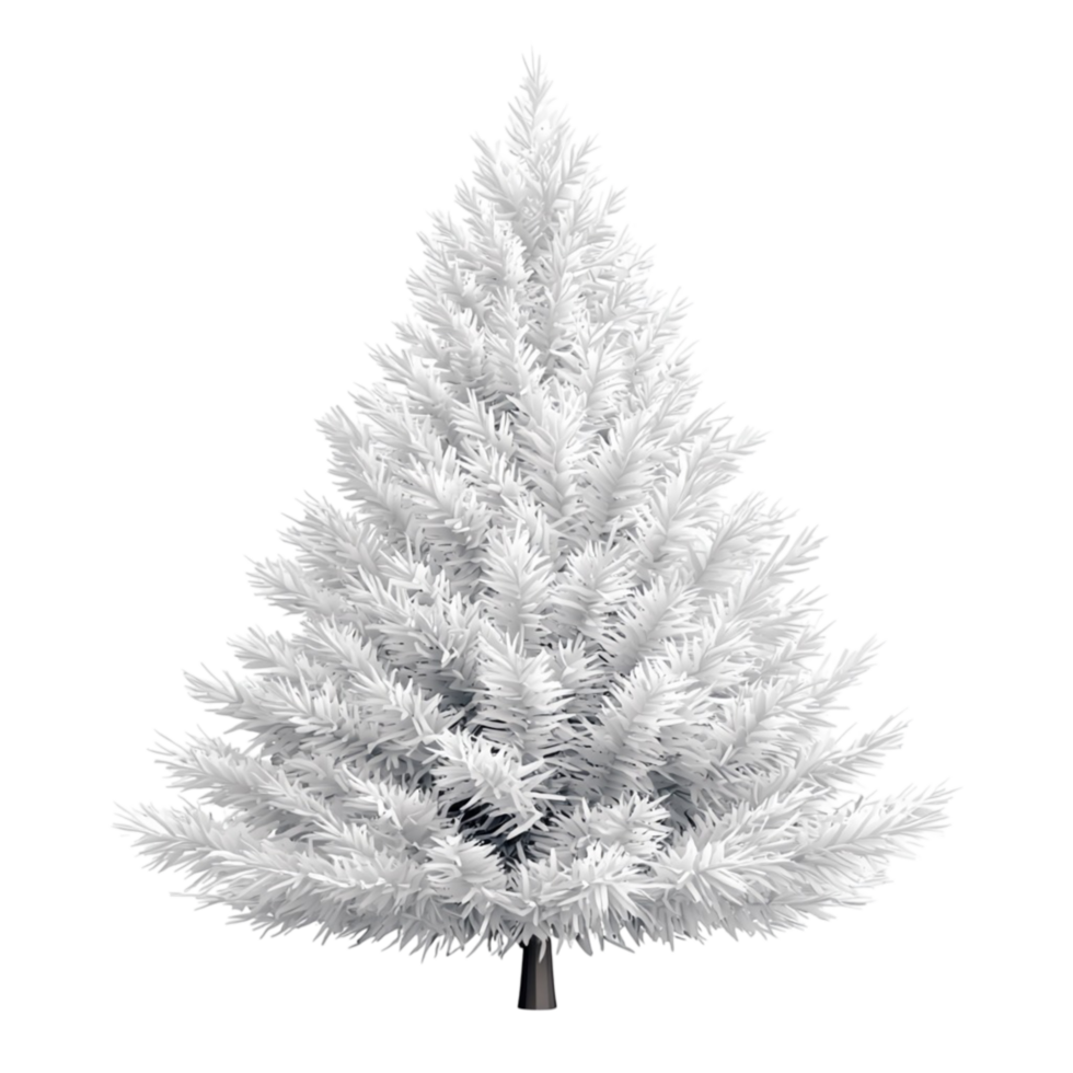 Snowy white Christmas tree on png