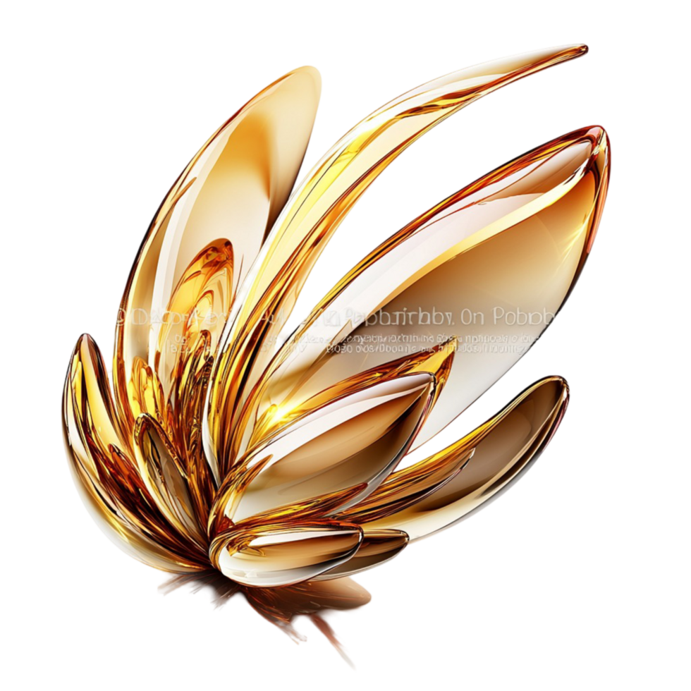 Golden abstract decorative element on png