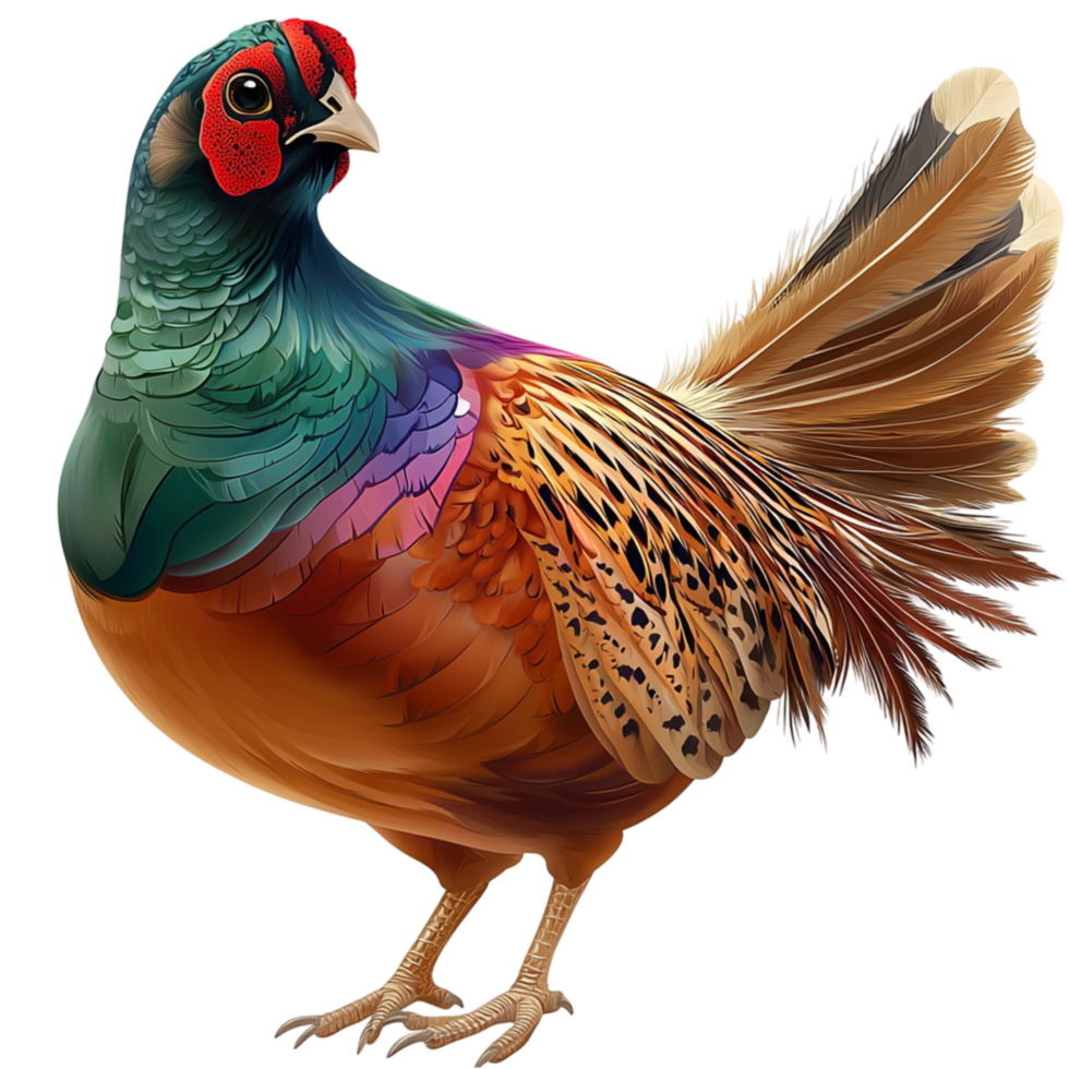 Colorful Pheasant Bird with Vibrant Plumage on png