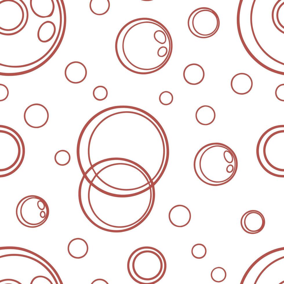 Red and white circles, simple shapes, seamless pattern vector