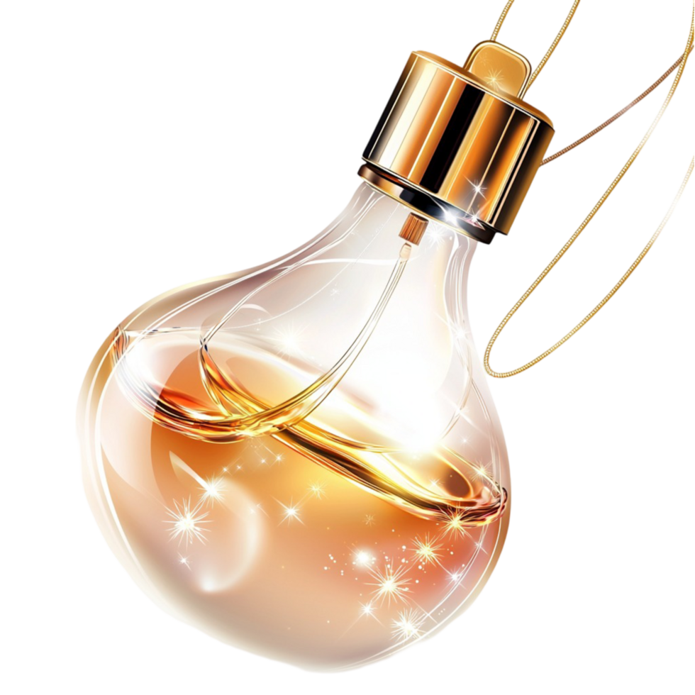 Elegant Decorative Light Bulb with Golden Glow and Warm Aesthetic png