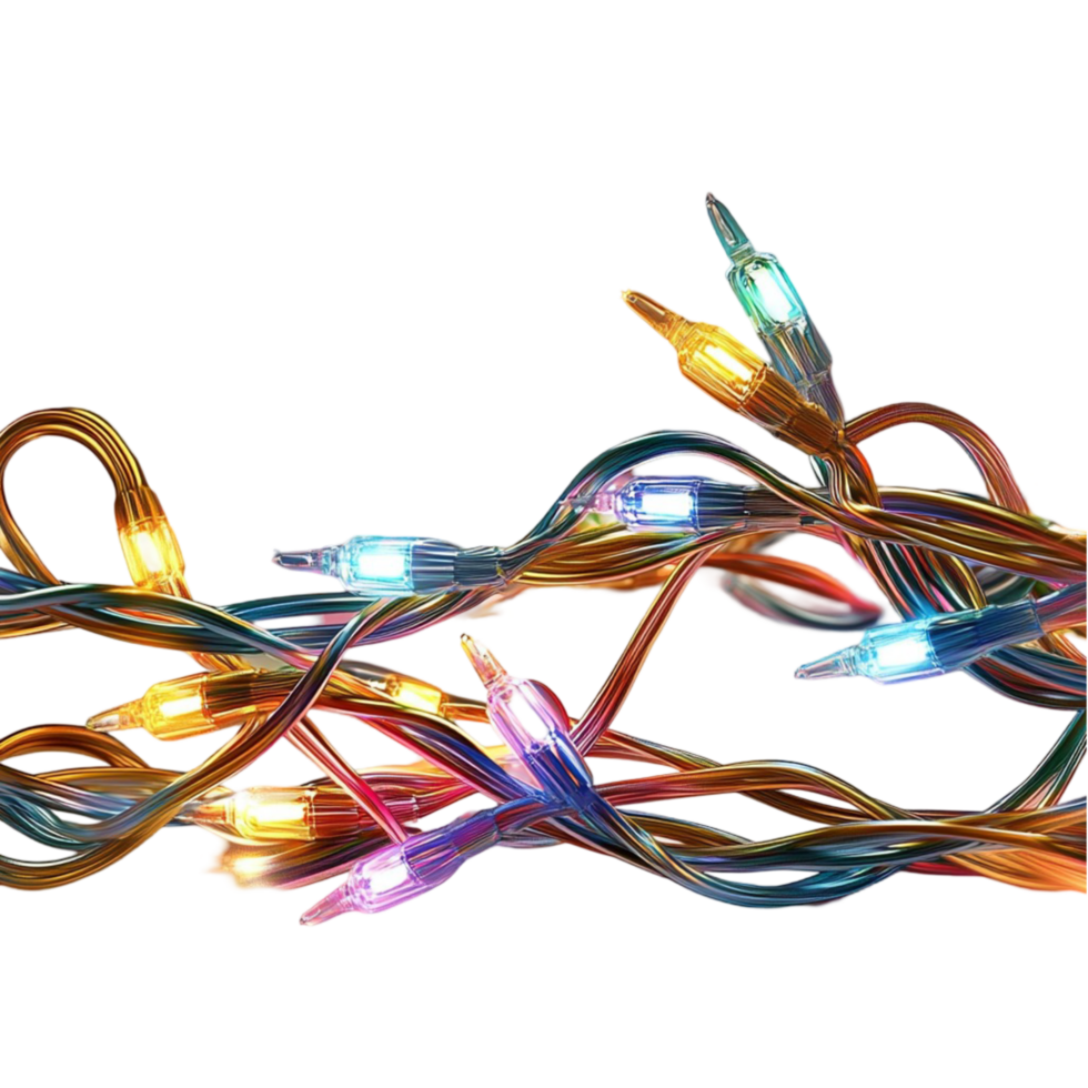 Colorful Twisted LED Light Strands for Festive Decoration png