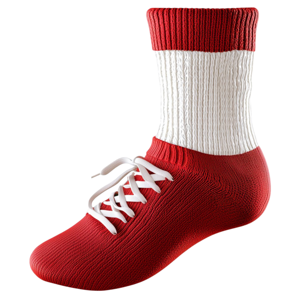 Red and White Wool Socks on png
