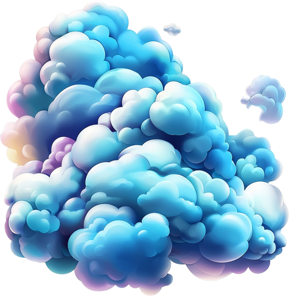 Fluffy Blue Clouds Style on png