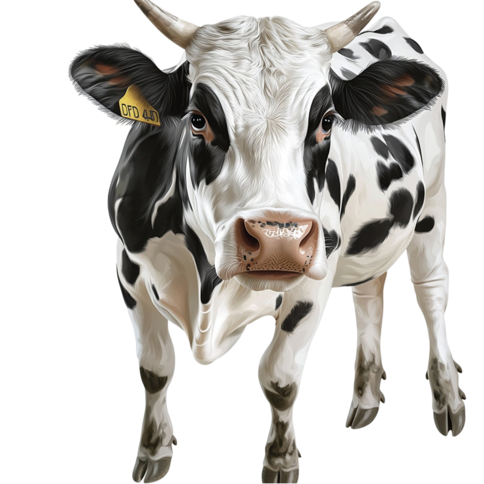 Black and White Dairy Cow on png