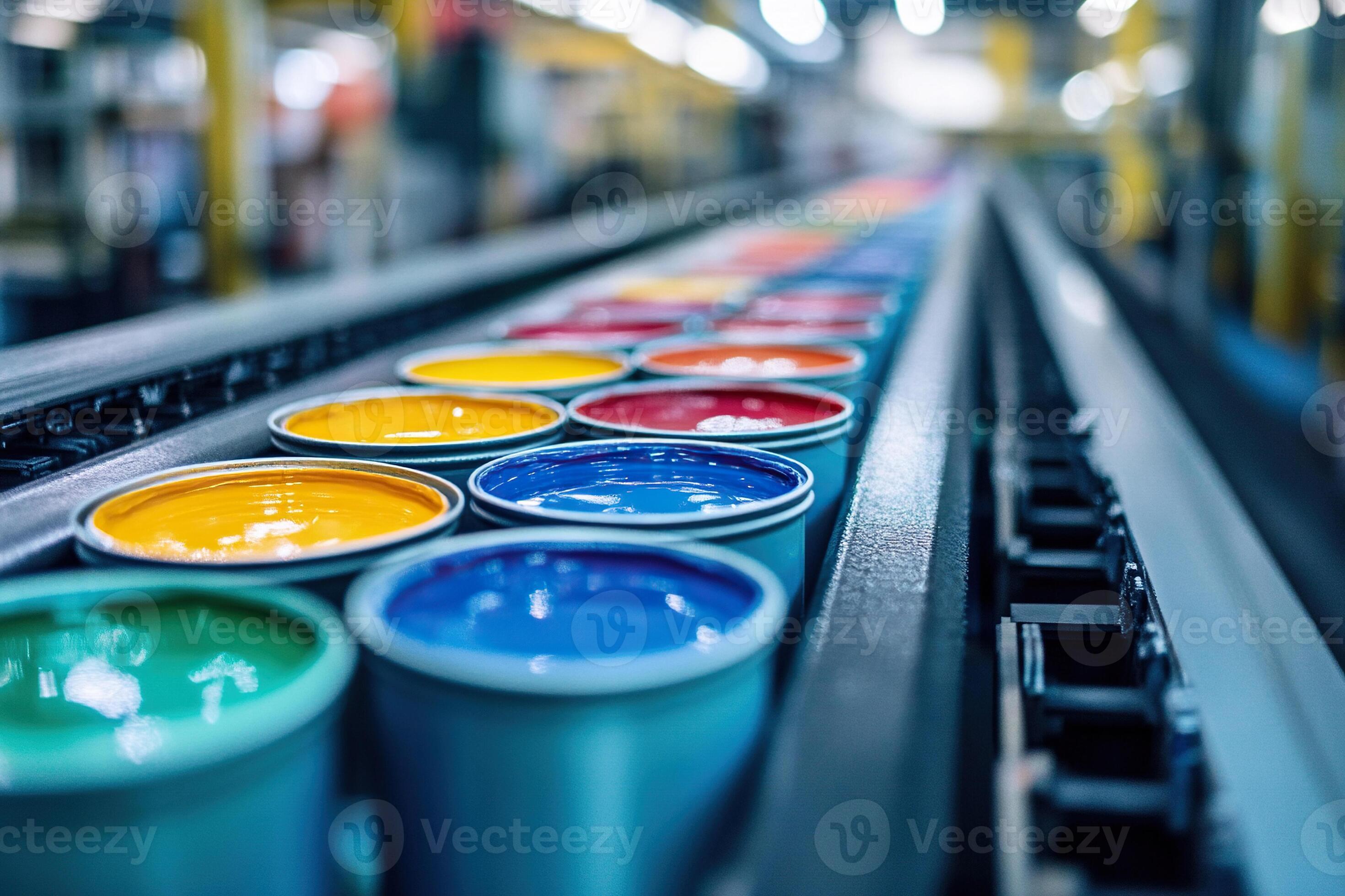 Vivid Paint Conveyor Background in 4K