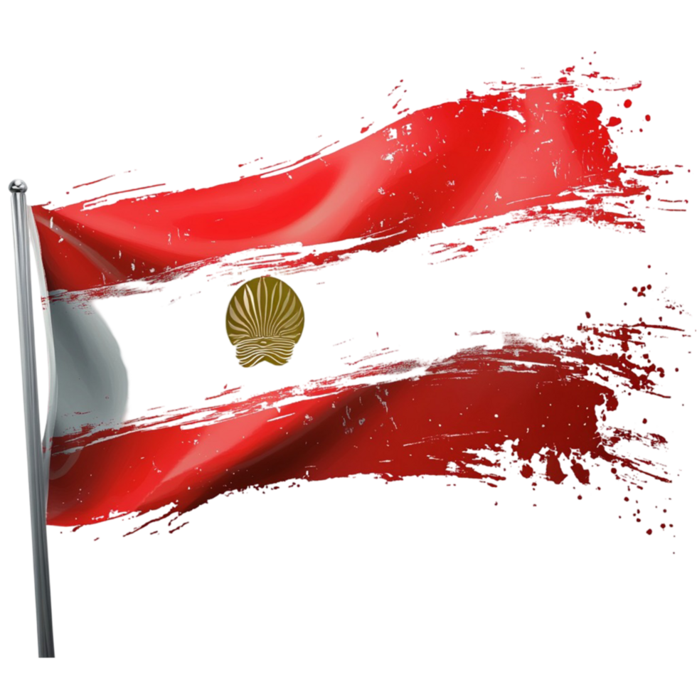 Waving Egyptian Flag on Pole png