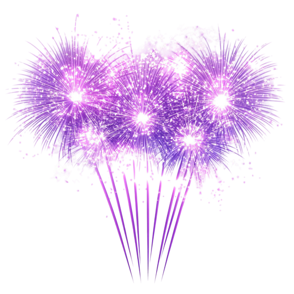Magical Purple Fireworks with Sparkling Glow png