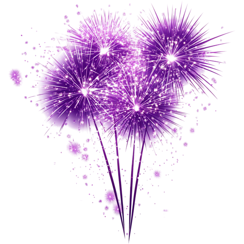 Magical Purple Fireworks with Sparkling Lights png
