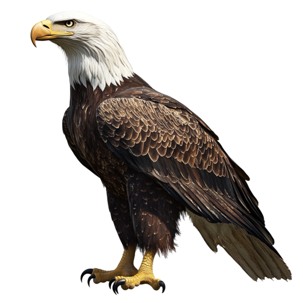 Majestic Bald Eagle with Sharp Eyes and Detailed Feathers png