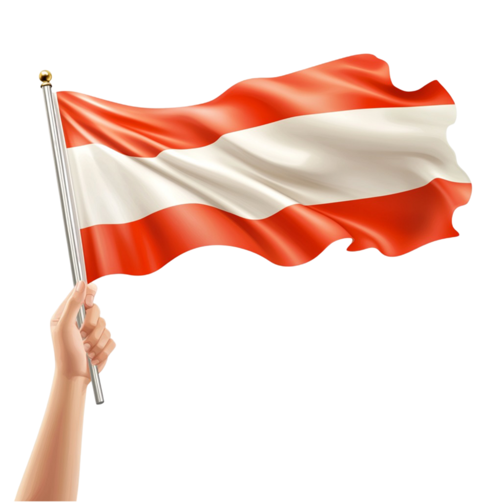Austrian flag waving on pole png