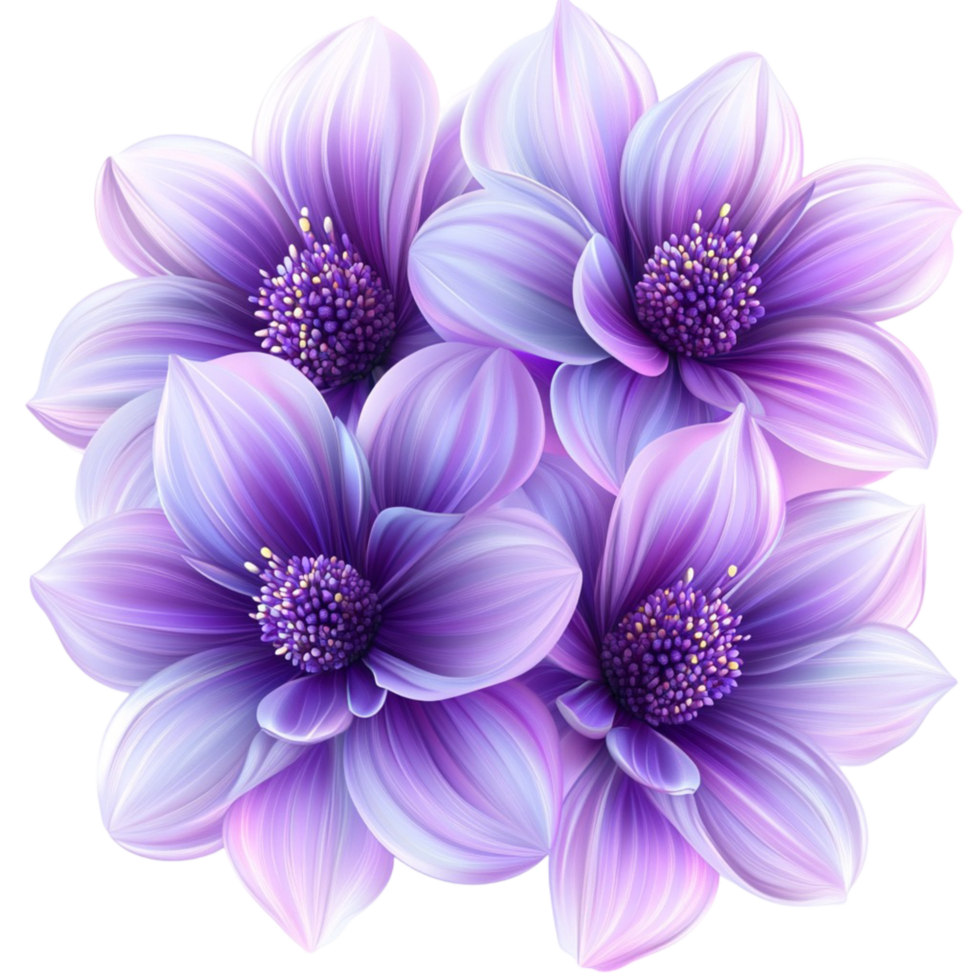 Beautiful purple flowers with delicate petals png