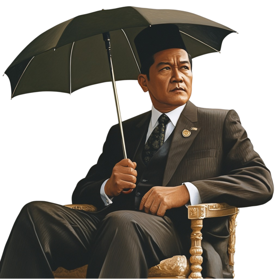 Vintage Gentleman Holding an Umbrella Classic Businessman Portrait png