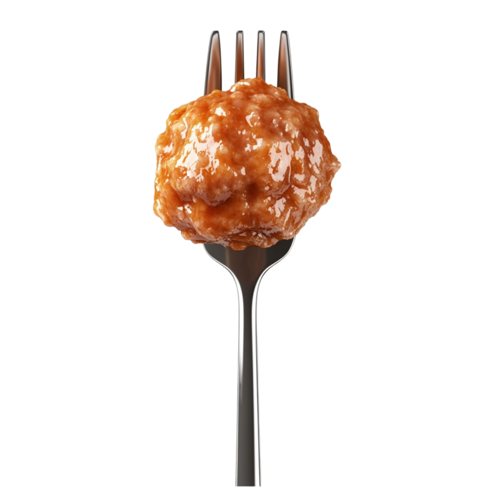 Delicious Meatball on a Fork Realistic Savory Food png