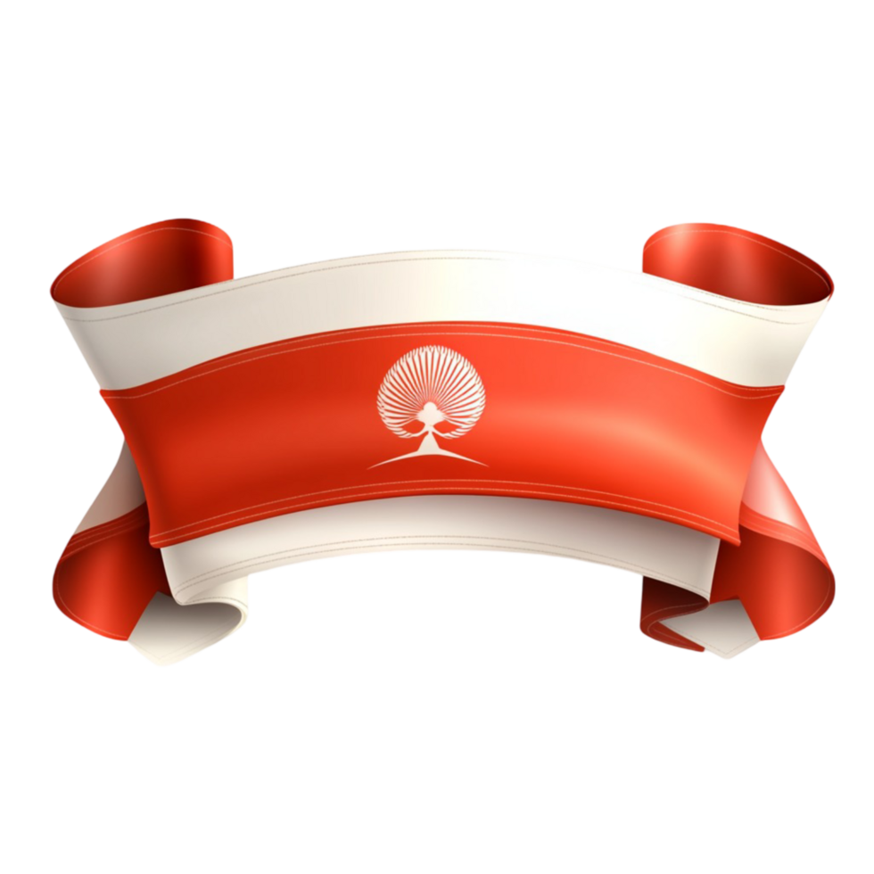 Elegant Red Ribbon Banner with a Smooth Curve and Glossy Finish png