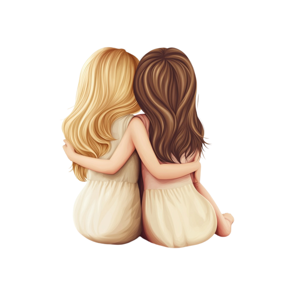 Two Women Hugging Friendship and Love Concept png