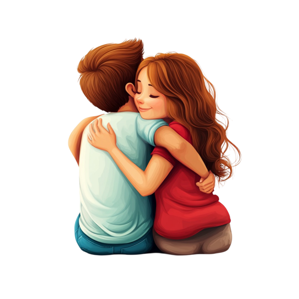 Loving Couple Hugging Romantic Affectionate Relationship png