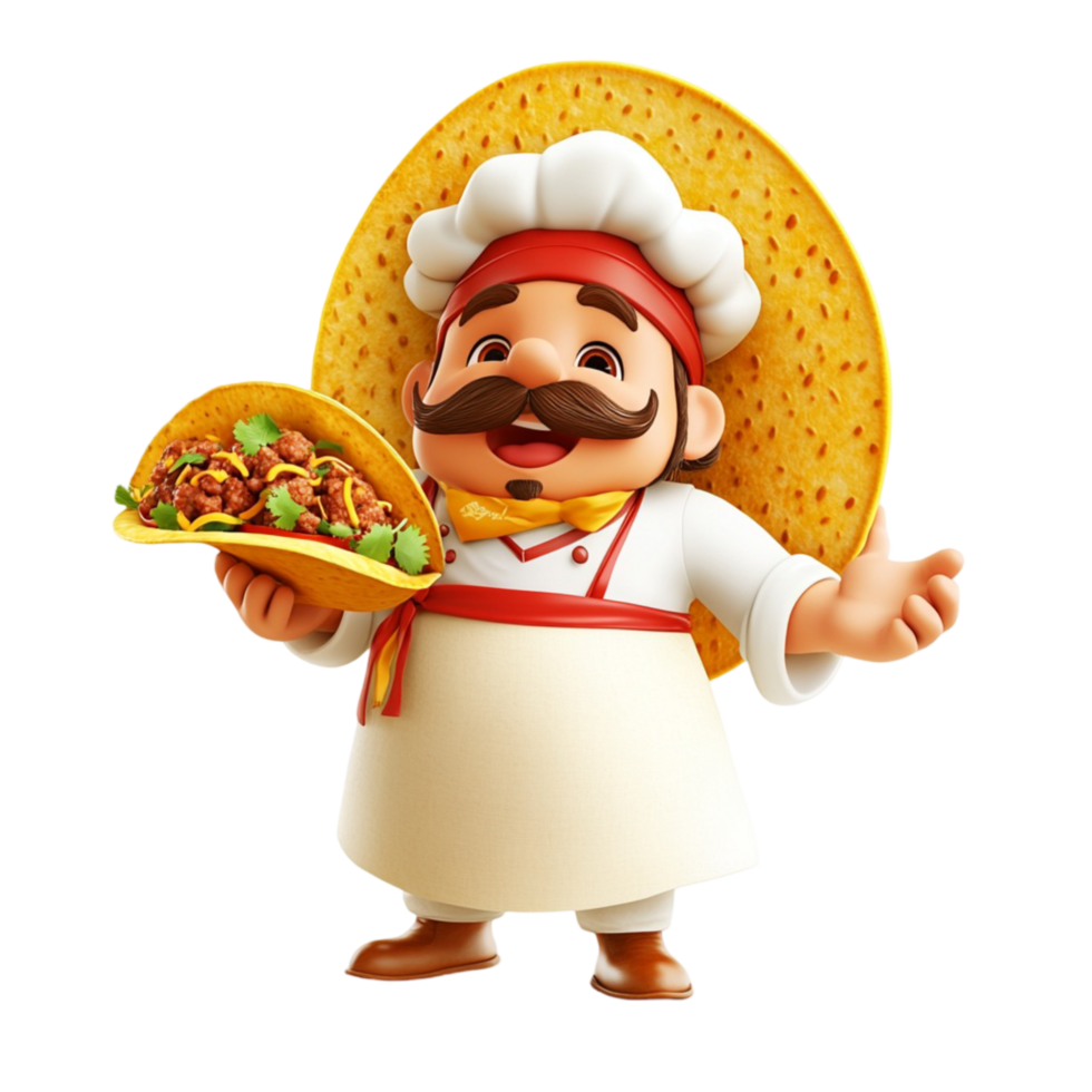 Mascot Of Mexican Male With Taco png