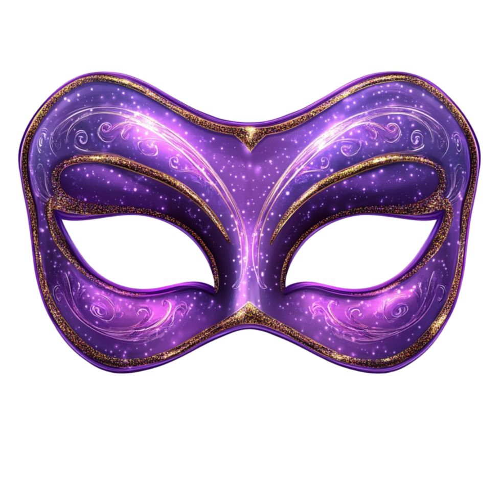 Purple Venetian Carnival Mask with Sparkling Texture png