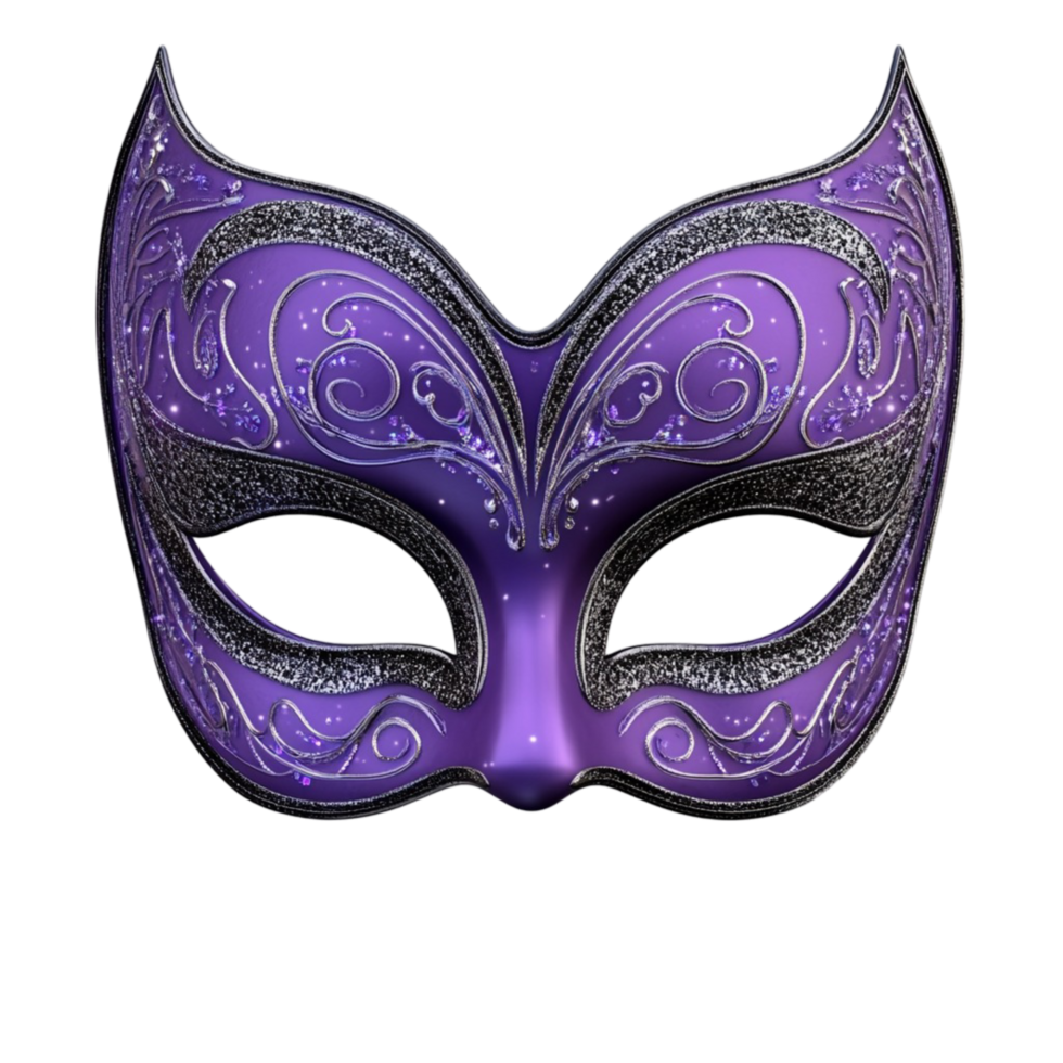 Purple Venetian Carnival Mask with Ornate png