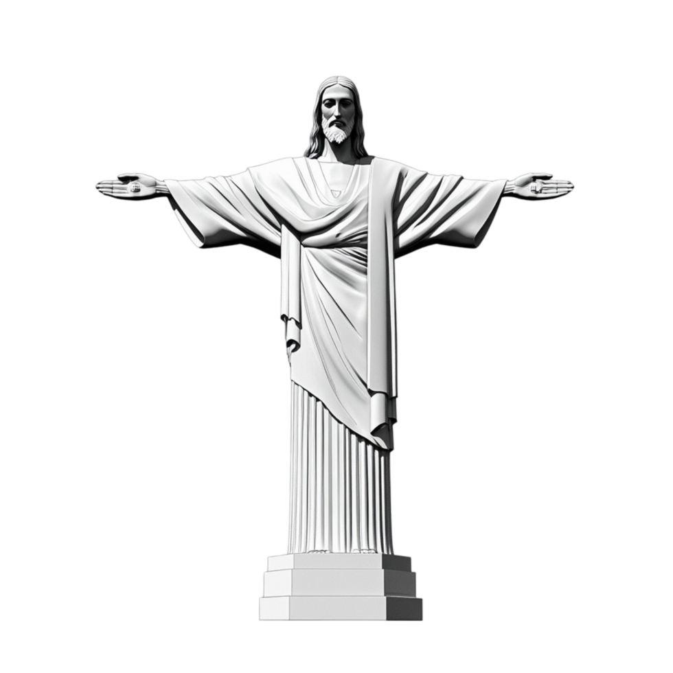 Christ the Redeemer white statue on religious monument sculpture png