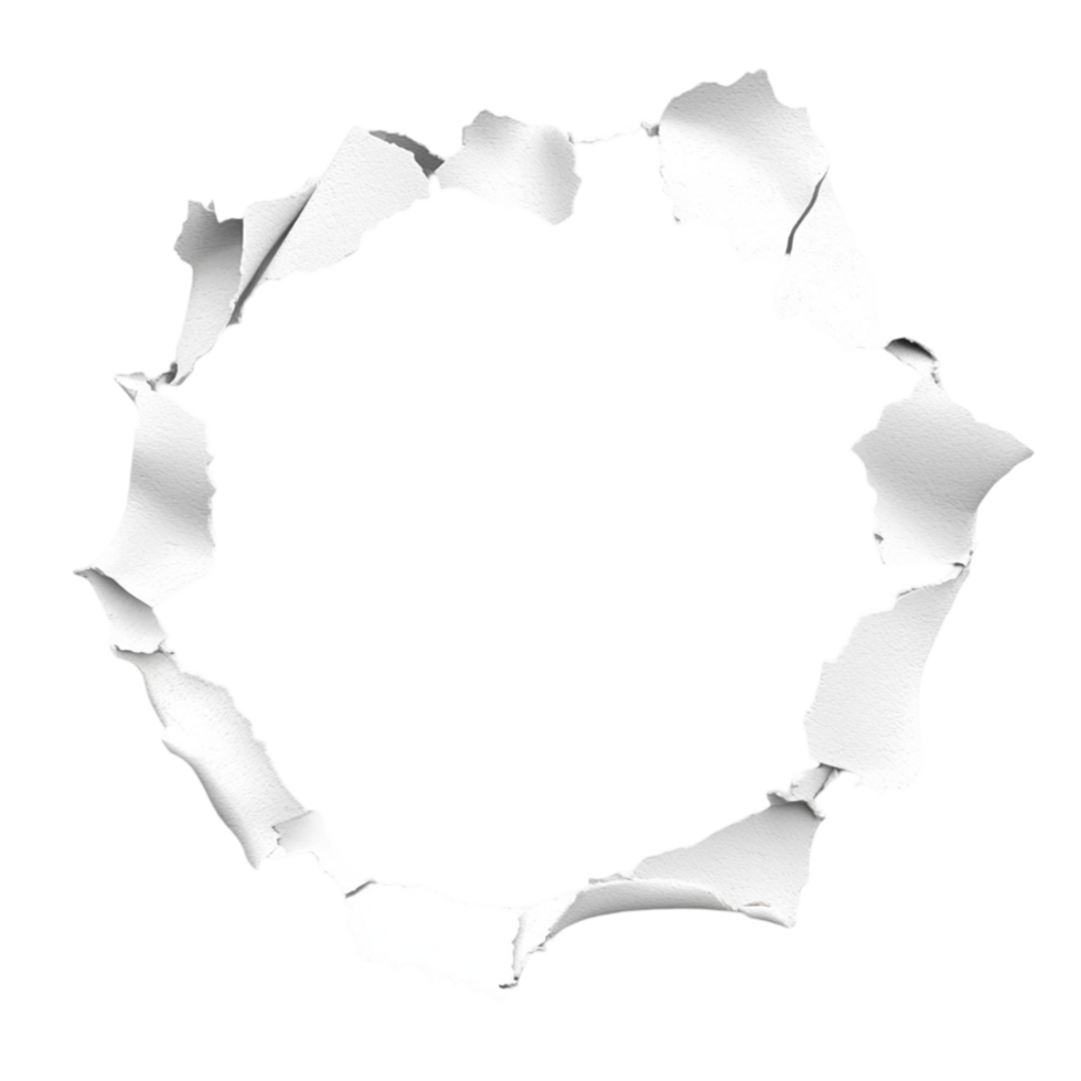 Torn paper hole on ripped paper effect png