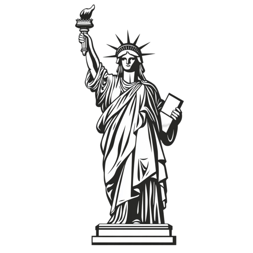 Statue of Liberty on American ic monument png