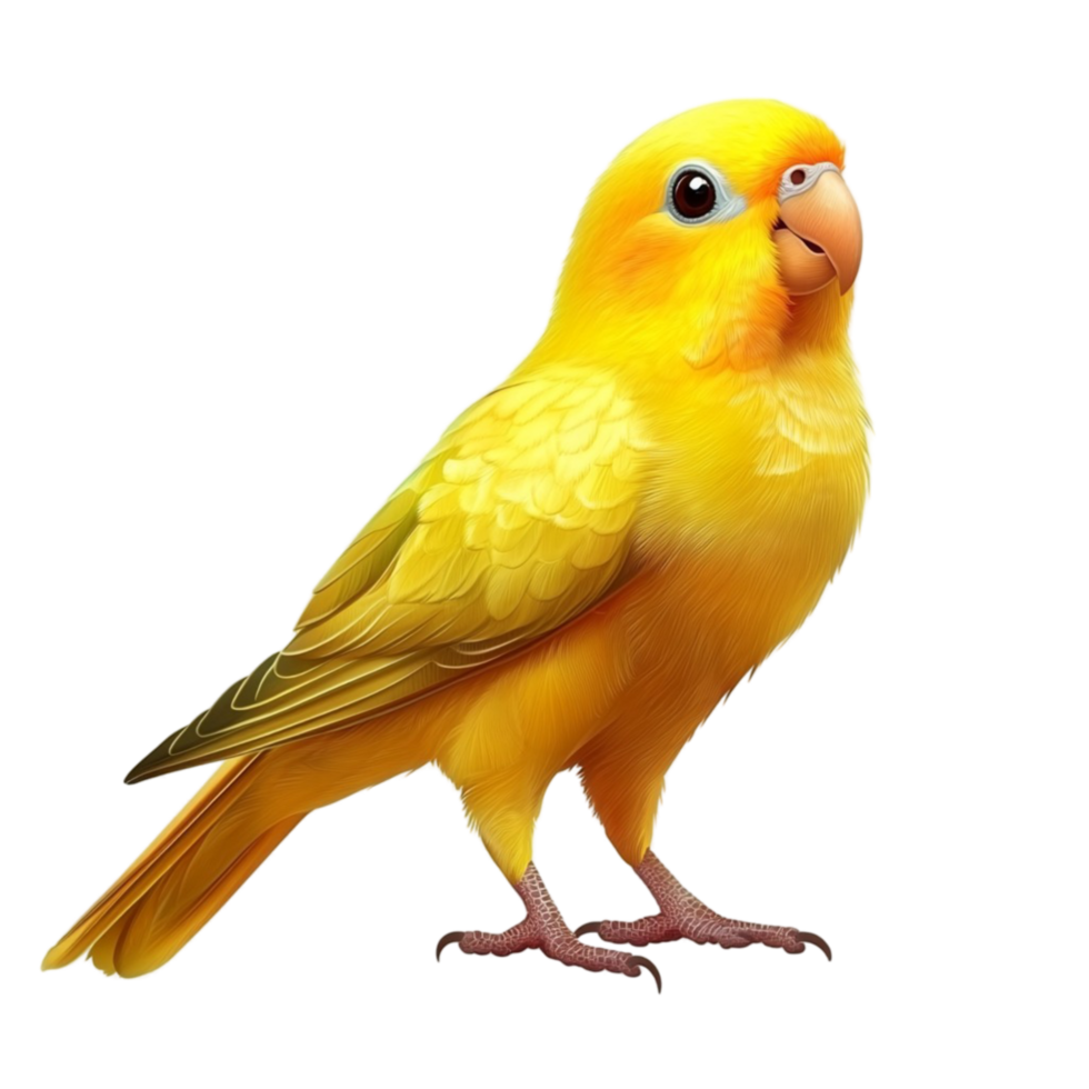 Yellow canary bird on vibrant tropical pet bird png