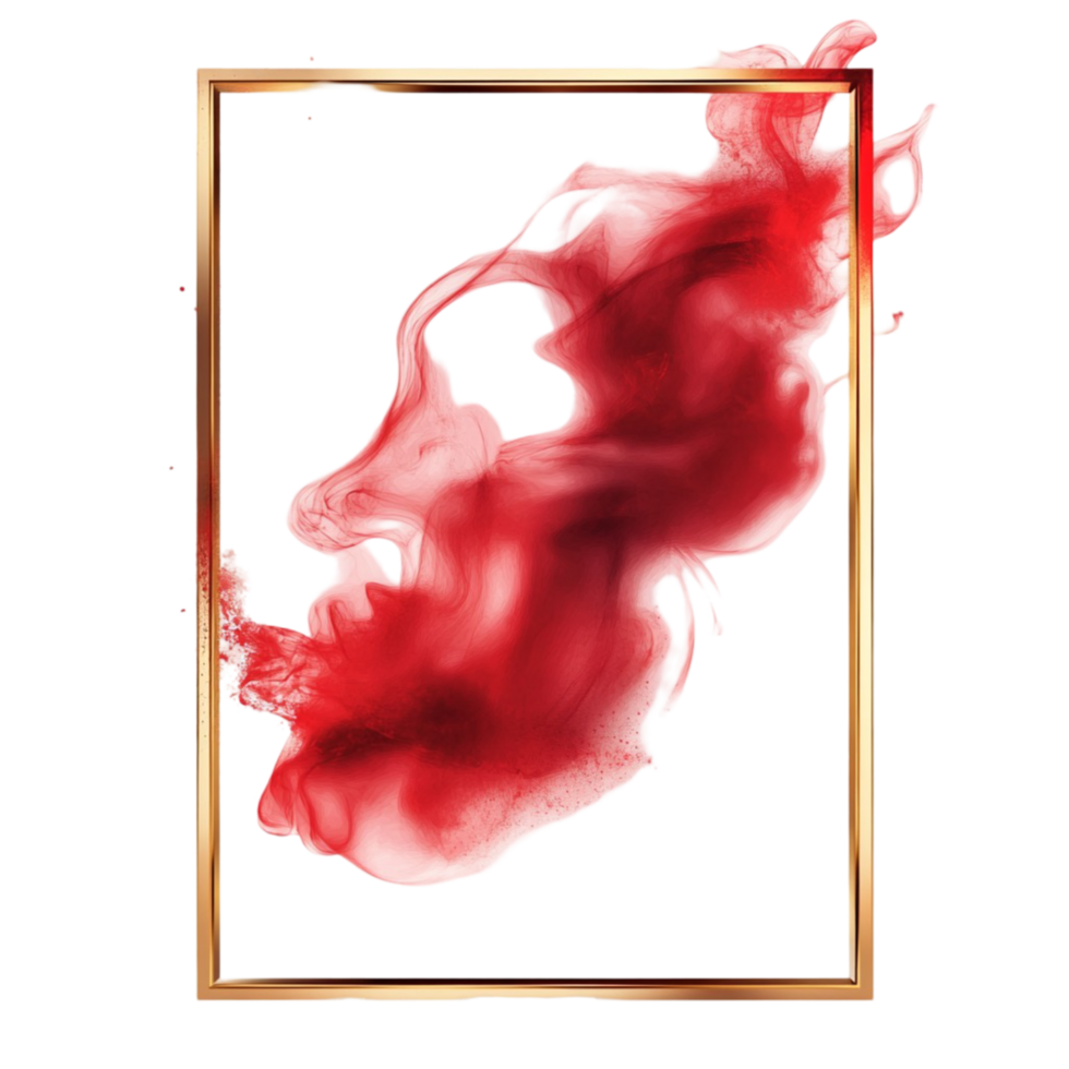 Red watercolor splash frame on istic abstract frame png