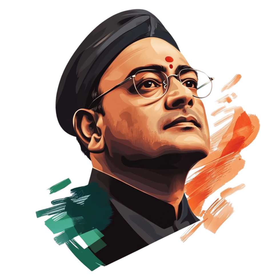 Portrait of Indian freedom fighter Subhas Chandra Bose on historical figure png